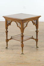 Load image into Gallery viewer, Antique Side or Tea Table – Large Square with Brass Claw Foot Casters
