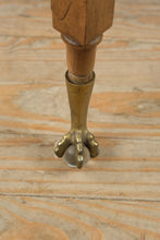 Load image into Gallery viewer, Antique Side or Tea Table – Large Square with Brass Claw Foot Casters
