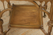 Load image into Gallery viewer, Antique Side or Tea Table – Large Square with Brass Claw Foot Casters
