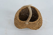 Load image into Gallery viewer, Handwoven Appalachian White Oak Basket with Deer Antler Handle – Rustic Cabin Decor
