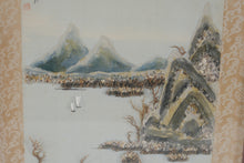 Load image into Gallery viewer, Vintage Chinese Shell Art Landscape Painting Framed 13 x 20
