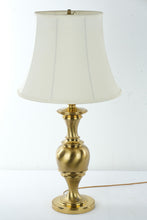 Load image into Gallery viewer, Vintage Brass Table Lamp “Bellmore” with Tapered Shade – Working Condition
