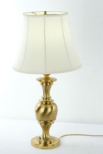 Load image into Gallery viewer, Vintage Brass Table Lamp “Bellmore” with Tapered Shade – Working Condition
