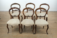 Load image into Gallery viewer, Set of 6 Antique Victorian Balloon Back Chairs – Carved Mahogany
