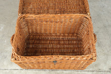 Load image into Gallery viewer, Large Wicker Storage Trunk Chest with Lid and Side Handles Natural Rattan Basket
