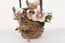 Load image into Gallery viewer, Bird Perched Twig Bird Basket with Flowers
