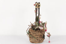 Load image into Gallery viewer, Bird Perched Twig Bird Basket with Flowers
