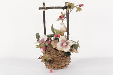 Load image into Gallery viewer, Bird Perched Twig Bird Basket with Flowers
