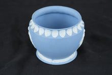 Load image into Gallery viewer, Jasperware Style Blue White Relief Planter Bowl Classical Cherub Cachepot 5 Inch
