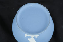 Load image into Gallery viewer, Jasperware Style Blue White Relief Planter Bowl Classical Cherub Cachepot 5 Inch
