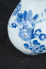 Load image into Gallery viewer, Blue &amp; White Porcelain Pitcher Floral Pattern Decorative Creamer Jug 8" Chinoiserie Style
