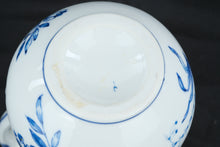 Load image into Gallery viewer, Blue &amp; White Porcelain Pitcher Floral Pattern Decorative Creamer Jug 8" Chinoiserie Style

