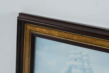 Load image into Gallery viewer, Vintage Pair Framed Clipper Ship Maritime Prints Wood Gold Frames
