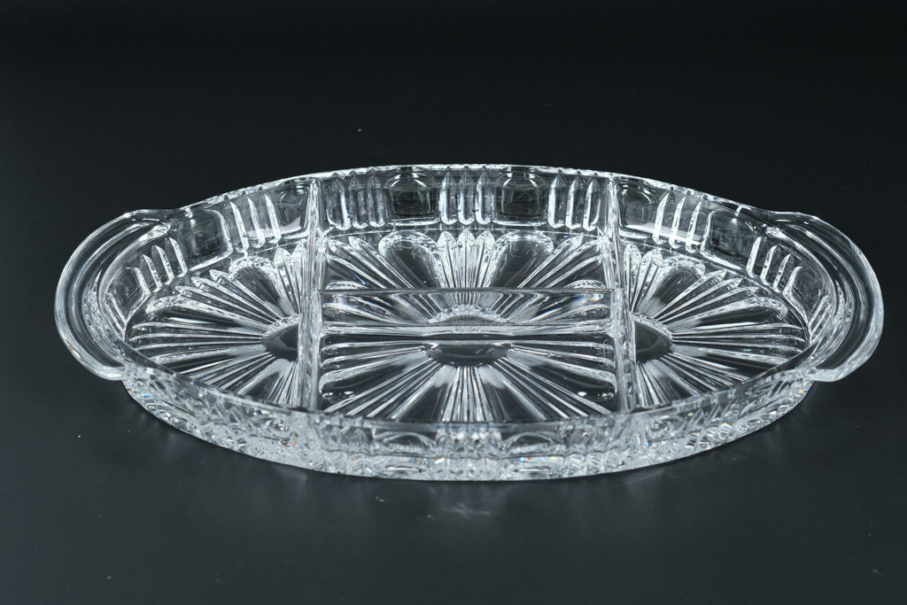 Crystal Platter Crystal Platter With A Silver Leg Idla Antiik