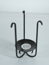 Load image into Gallery viewer, Wrought Iron Pillar Candle Holder – Rustic Black Metal Scroll Stand, 10”
