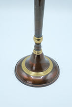 Load image into Gallery viewer, Tall Polished Metal Candlestick Holder with Brass Accents
