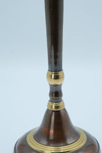 Load image into Gallery viewer, Tall Polished Metal Candlestick Holder with Brass Accents
