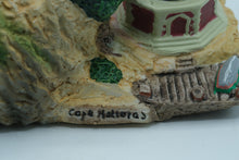 Load image into Gallery viewer, Cape Hatteras Lighthouse Candle Holder Figurine – Coastal Nautical Decor, Hand-Painted Resin
