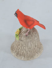 Load image into Gallery viewer, Towle Fine Bone China Cardinal Bell • Hand-Painted Woodland Bell with Flowers • 4.25" Collectible Bird Figurine

