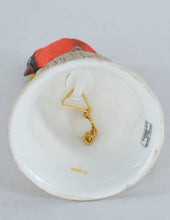 Load image into Gallery viewer, Towle Fine Bone China Cardinal Bell • Hand-Painted Woodland Bell with Flowers • 4.25" Collectible Bird Figurine
