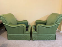 Load image into Gallery viewer, Pair of Councill Craftsmen Green Upholstered Lounge Chairs

