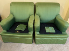 Load image into Gallery viewer, Pair of Councill Craftsmen Green Upholstered Lounge Chairs
