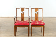 Load image into Gallery viewer, Oriental Dragon &amp; Phoenix Dining Set – 8 Chairs, Carved Skirt, Sunburst Top – Rare &amp; Remarkable

