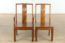 Load image into Gallery viewer, Oriental Dragon &amp; Phoenix Dining Set – 8 Chairs, Carved Skirt, Sunburst Top – Rare &amp; Remarkable
