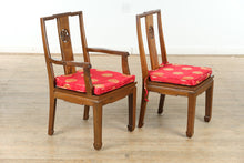 Load image into Gallery viewer, Oriental Dragon &amp; Phoenix Dining Set – 8 Chairs, Carved Skirt, Sunburst Top – Rare &amp; Remarkable
