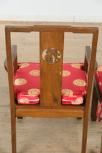 Load image into Gallery viewer, Oriental Dragon &amp; Phoenix Dining Set – 8 Chairs, Carved Skirt, Sunburst Top – Rare &amp; Remarkable
