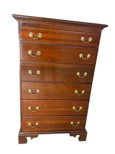 Load image into Gallery viewer, Solid Cherry Tall Chest with Polished Brass Hardware
