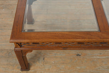Load image into Gallery viewer, Chinese Chippendale Style Wood Coffee Table with Glass Top
