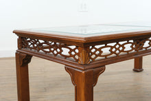 Load image into Gallery viewer, Chinese Chippendale Style Wood Coffee Table with Glass Top
