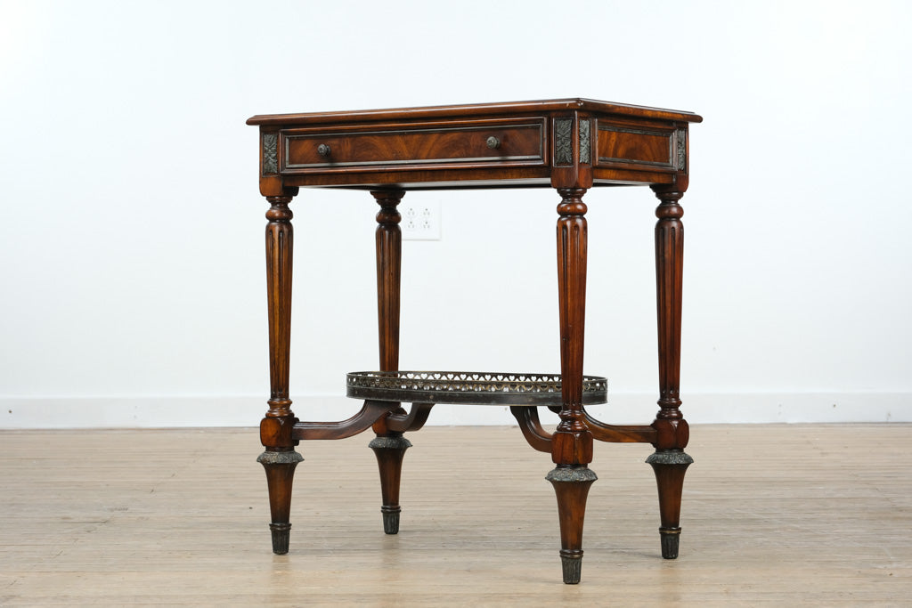 “The Bellamy Table” – Crotch Mahogany Side Table by Four Corner Imports