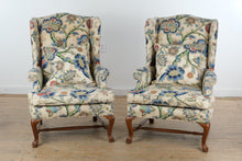 Load image into Gallery viewer, Pair of Custom Upholstered Wingback Lounge Chairs
