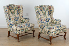 Load image into Gallery viewer, Pair of Custom Upholstered Wingback Lounge Chairs
