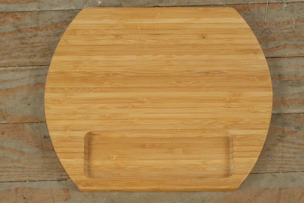 Eco-Friendly Bamboo Cutting & Serving Board – 12” x 10” Round with Built-In Groove