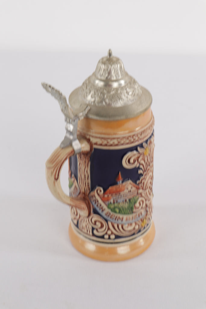 Vintage German Beer Stein – “Froh Beim Bier” / Landsknecht Tavern Scene, 7