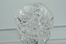 Load image into Gallery viewer, Antique American Brilliant Cut Glass Bowl on Three Feet – Star &amp; Fan Pattern
