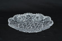 Load image into Gallery viewer, Antique EAPG Berry Plates Set of 4 Clear Pressed Glass Hobstar Fan Pattern 7 Inch
