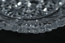 Load image into Gallery viewer, Antique EAPG Berry Plates Set of 4 Clear Pressed Glass Hobstar Fan Pattern 7 Inch

