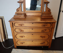 Load image into Gallery viewer, Antique Eastlake Victorian Dresser with Mirror and Glove Boxes
