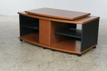 Load image into Gallery viewer, Cherry Wood Finish TV Stand Media Console Black Open Shelves 48 Inch
