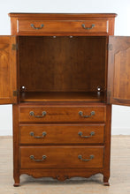 Load image into Gallery viewer, Ethan Allen Cherry Wood Gentleman's Chest with Cabinet Storage
