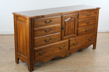 Load image into Gallery viewer, Ethan Allen Traditional Cherry Wood Dresser with Center Cabinet Door 68 Inch
