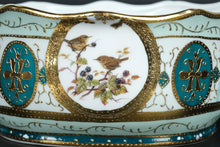 Load image into Gallery viewer, Ornate Rococo-Style Porcelain Bowl with Birds &amp; Gilded Accents – Sèvres Style
