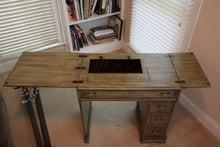 Load image into Gallery viewer, Vintage Sewing Machine Desk – 30&quot; W x 17&quot; D x 31&quot; H – Painted Finish
