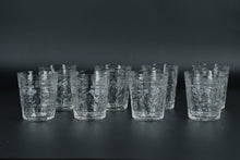 Load image into Gallery viewer, Set of 8 Vintage Etched Crystal Juice Glasses – Floral &amp; Geometric Cut Design – 2&quot; x 2.25&quot;
