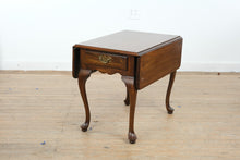 Load image into Gallery viewer, Vintage Hammary Solid Oak Drop Leaf Side Table with Queen Anne Legs
