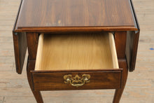 Load image into Gallery viewer, Vintage Hammary Solid Oak Drop Leaf Side Table with Queen Anne Legs
